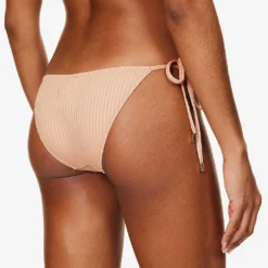 Melissa Odabash Miami Gold-toned Hardware Stretch-woven Bikini Bottoms -Outlet Pique Style Store R04090040 TANRIBBED ALT03