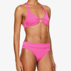 Melissa Odabash Brussels Halterneck Bikini Top -Outlet Pique Style Store R04090045 FUCHSIA ALT02