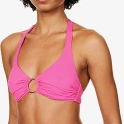 Melissa Odabash Brussels Halterneck Bikini Top -Outlet Pique Style Store R04090045 FUCHSIA ALT04