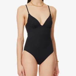 Melissa Odabash Seychelles Slim-fit V-neck Swimsuit -Outlet Pique Style Store R04090047 BLACK ALT02