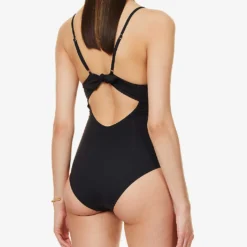Melissa Odabash Seychelles Slim-fit V-neck Swimsuit -Outlet Pique Style Store R04090047 BLACK ALT03