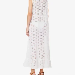 Melissa Odabash Tessa V-neck Cotton Kaftan -Outlet Pique Style Store R04090059 WHITE ALT03