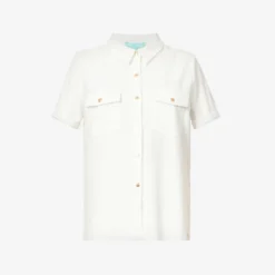 Melissa Odabash Tori Logo-plaque Cotton-blend Shirt