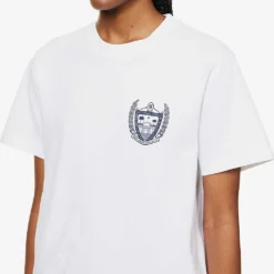 Beverly Hills Logo-embellished Cotton-jersey T-shirt -Outlet Pique Style Store R04090225 WHITENAVY ALT04