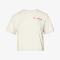 Cropped Brand-print Cotton-jersey T-shirt