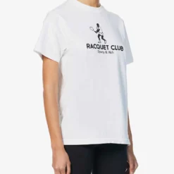 Raquet Graphic-print Cotton-jersey T-shirt 7 Raquet Graphic-print Cotton-jersey T-shirt -Outlet Pique Style Store R04090273 WHITEBLACK ALT02