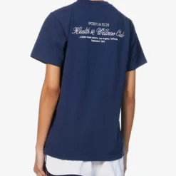 Health Club Logo-print Cotton-jersey T-shirt -Outlet Pique Style Store R04090274 NAVYWHITE ALT03