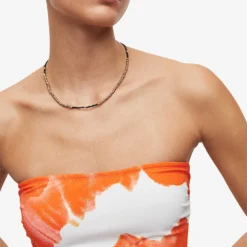 AllSaints Catriona Mariana Bandeau Swimsuit -Outlet Pique Style Store R04090571 ORANGETIEDYE ALT04