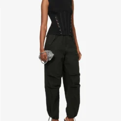 Dion Lee Corset Slim-fit Stretch-organic Cotton Top -Outlet Pique Style Store R04091339 BLACK ALT01
