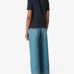 Whistles Rosa Relaxed Cotton T-shirt -Outlet Pique Style Store R04091398 NAVY ALT02