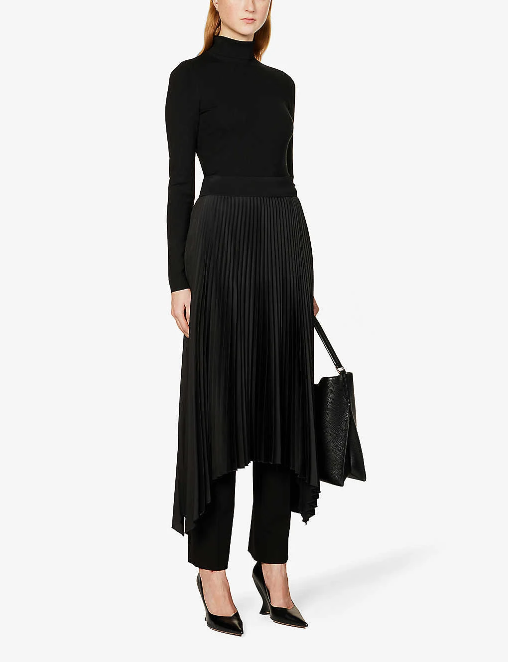 Joseph Ade Asymmetric-hem Pleated Satin Midi Skirt 2 Joseph Ade Asymmetric-hem Pleated Satin Midi Skirt - Image 2