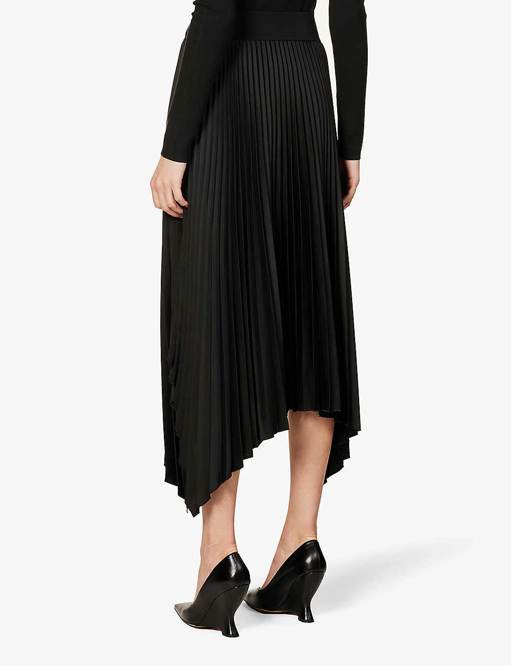 Joseph Ade Asymmetric-hem Pleated Satin Midi Skirt 4 Joseph Ade Asymmetric-hem Pleated Satin Midi Skirt - Image 4