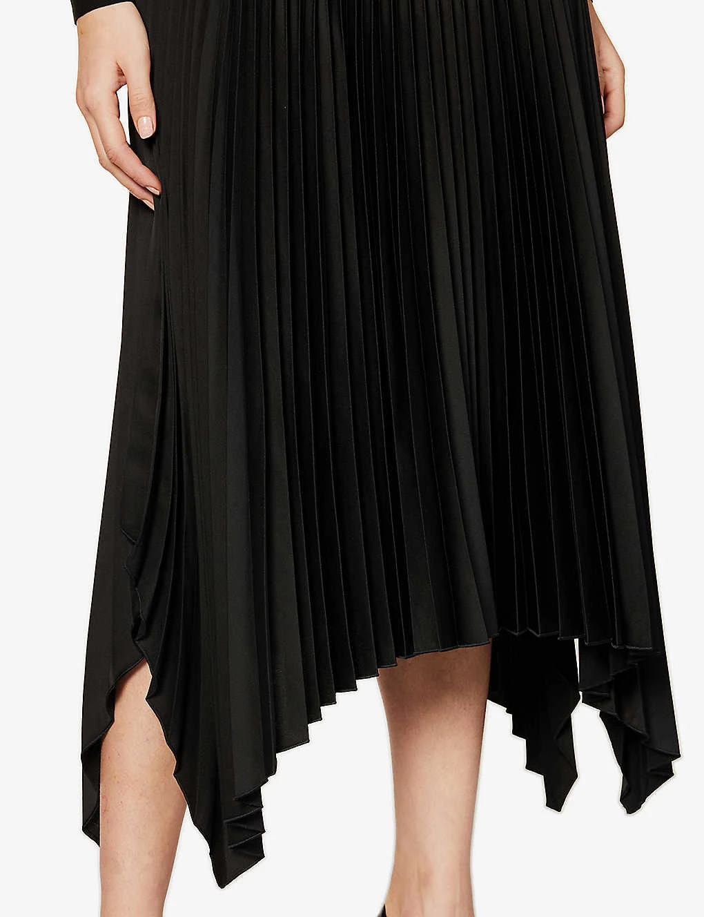 Joseph Ade Asymmetric-hem Pleated Satin Midi Skirt 5 Joseph Ade Asymmetric-hem Pleated Satin Midi Skirt - Image 5