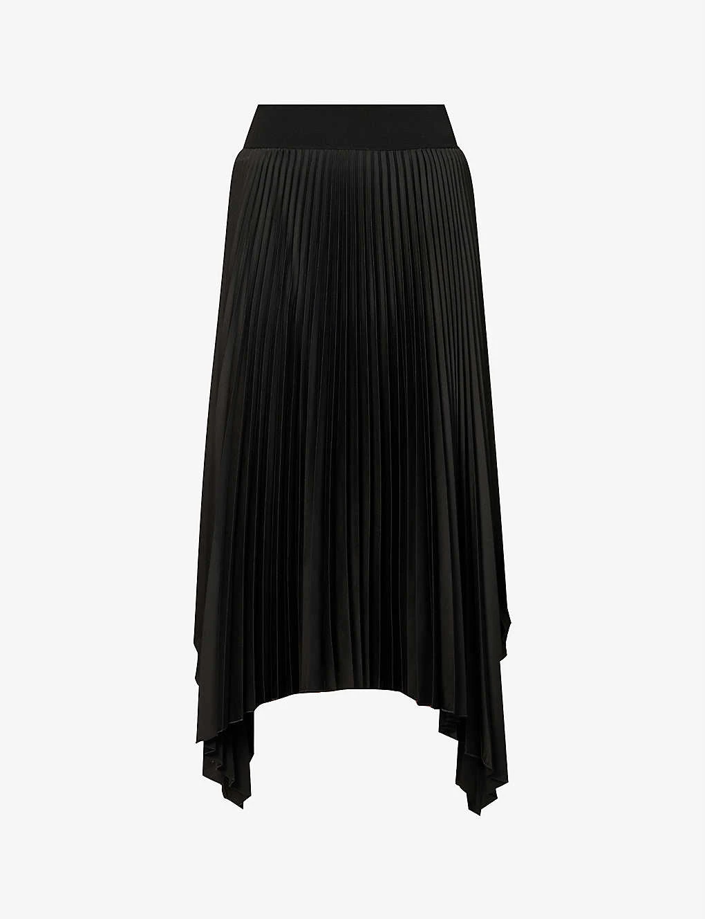 Joseph Ade Asymmetric-hem Pleated Satin Midi Skirt 1 Joseph Ade Asymmetric-hem Pleated Satin Midi Skirt