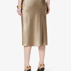 Joseph Isaak High-rise Silk-satin Midi Skirt 8 Joseph Isaak High-rise Silk-satin Midi Skirt -Outlet Pique Style Store R04095183 PEWTER ALT03