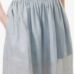 Joseph Sully Panelled Silk Midi Skirt -Outlet Pique Style Store R04095427 DUSTYBLUE ALT04