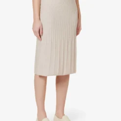 Joseph Ribbed High-waisted Wool Midi Skirt -Outlet Pique Style Store R04095433 MAPLEWOOD ALT02