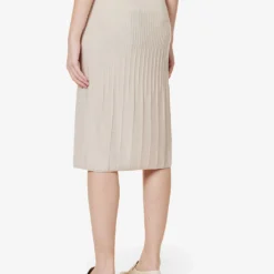 Joseph Ribbed High-waisted Wool Midi Skirt -Outlet Pique Style Store R04095433 MAPLEWOOD ALT03