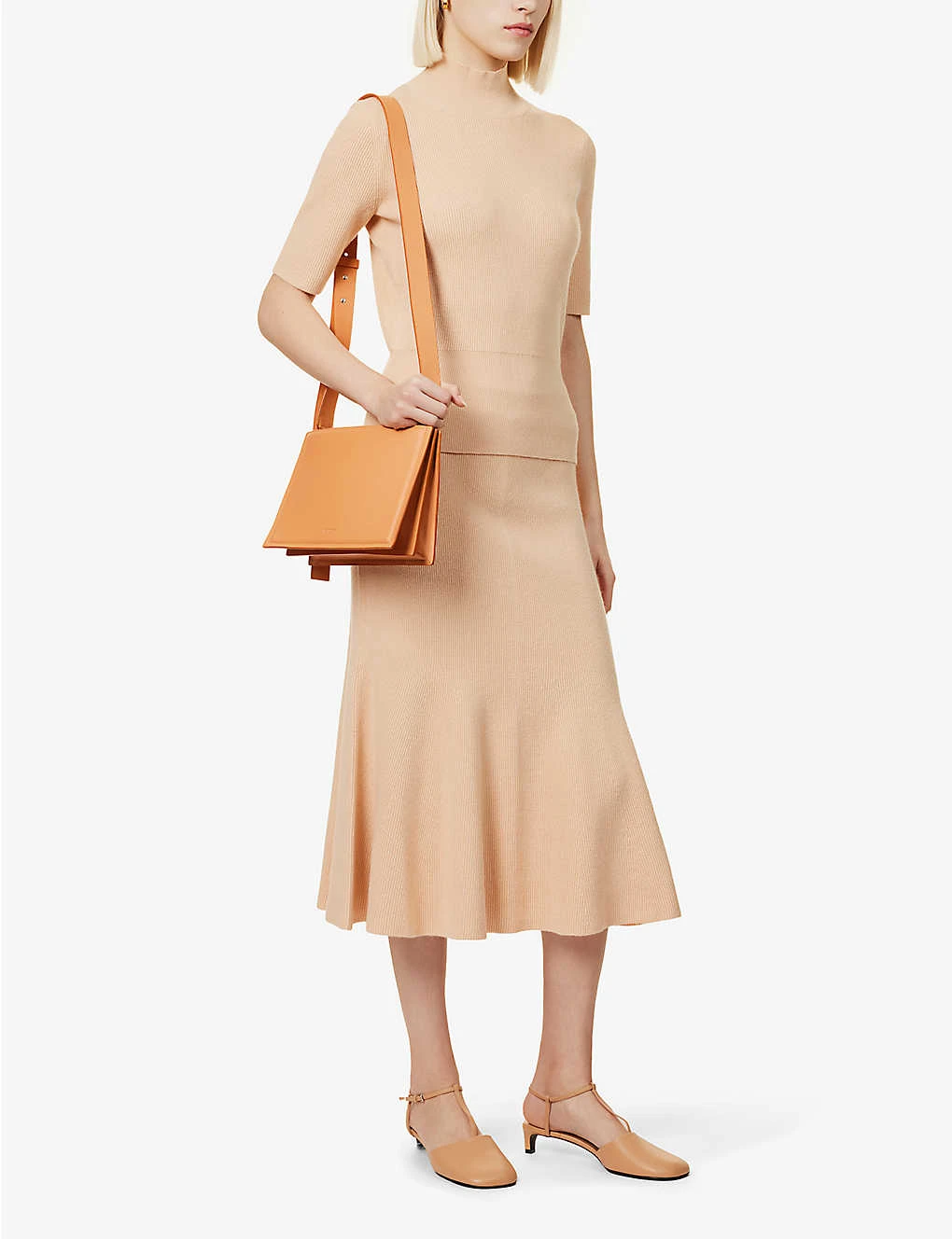 Joseph Flared Cotton And Wool-blend Knitted Midi Skirt 2 Joseph Flared Cotton And Wool-blend Knitted Midi Skirt - Image 2