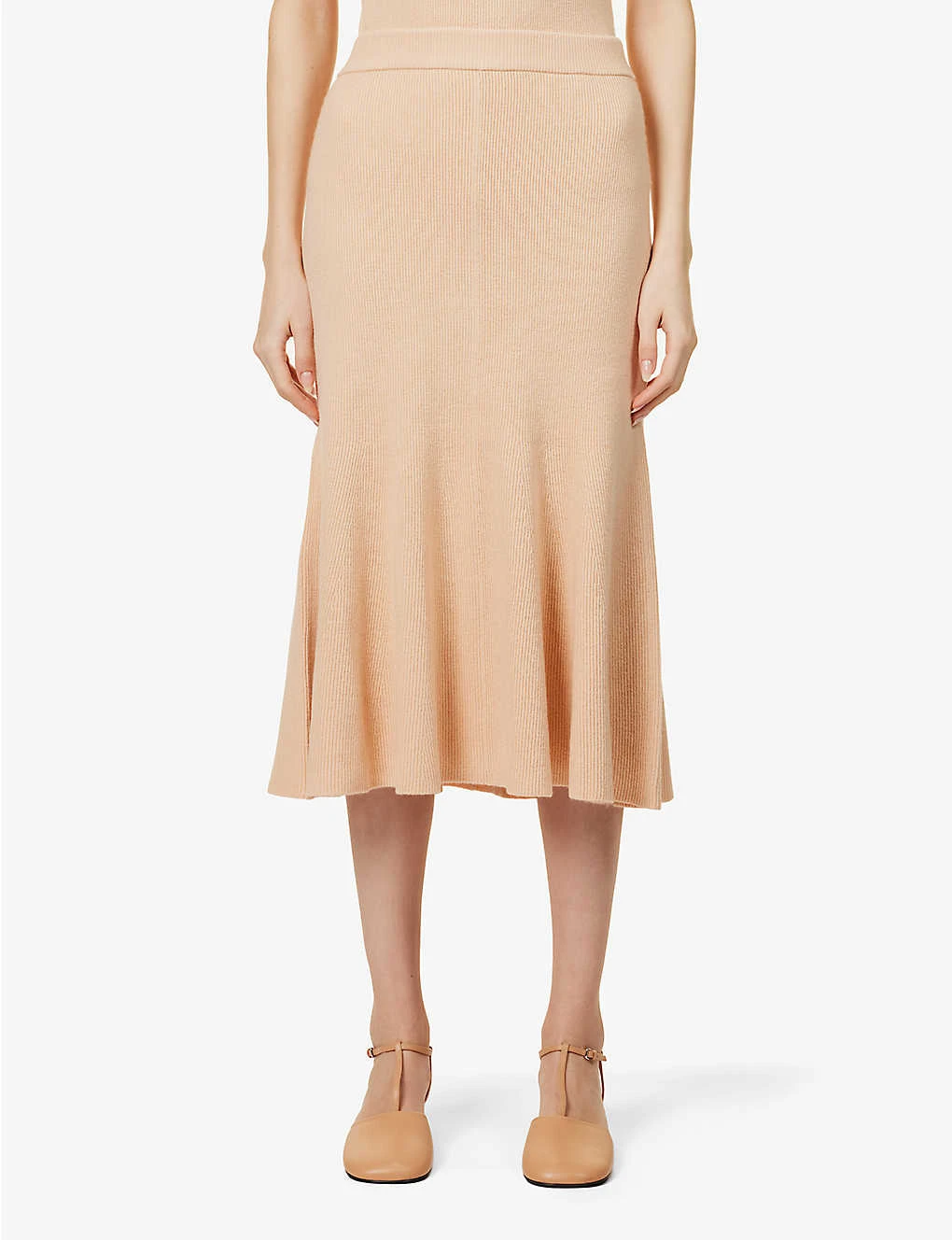 Joseph Flared Cotton And Wool-blend Knitted Midi Skirt 3 Joseph Flared Cotton And Wool-blend Knitted Midi Skirt - Image 3