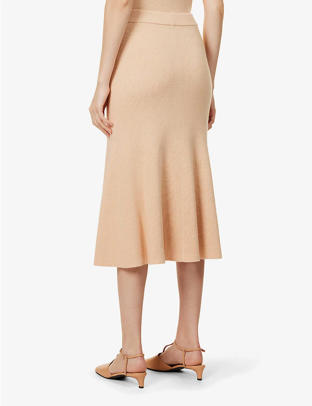 Joseph Flared Cotton And Wool-blend Knitted Midi Skirt 4 Joseph Flared Cotton And Wool-blend Knitted Midi Skirt - Image 4