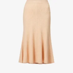 Joseph Flared Cotton And Wool-blend Knitted Midi Skirt