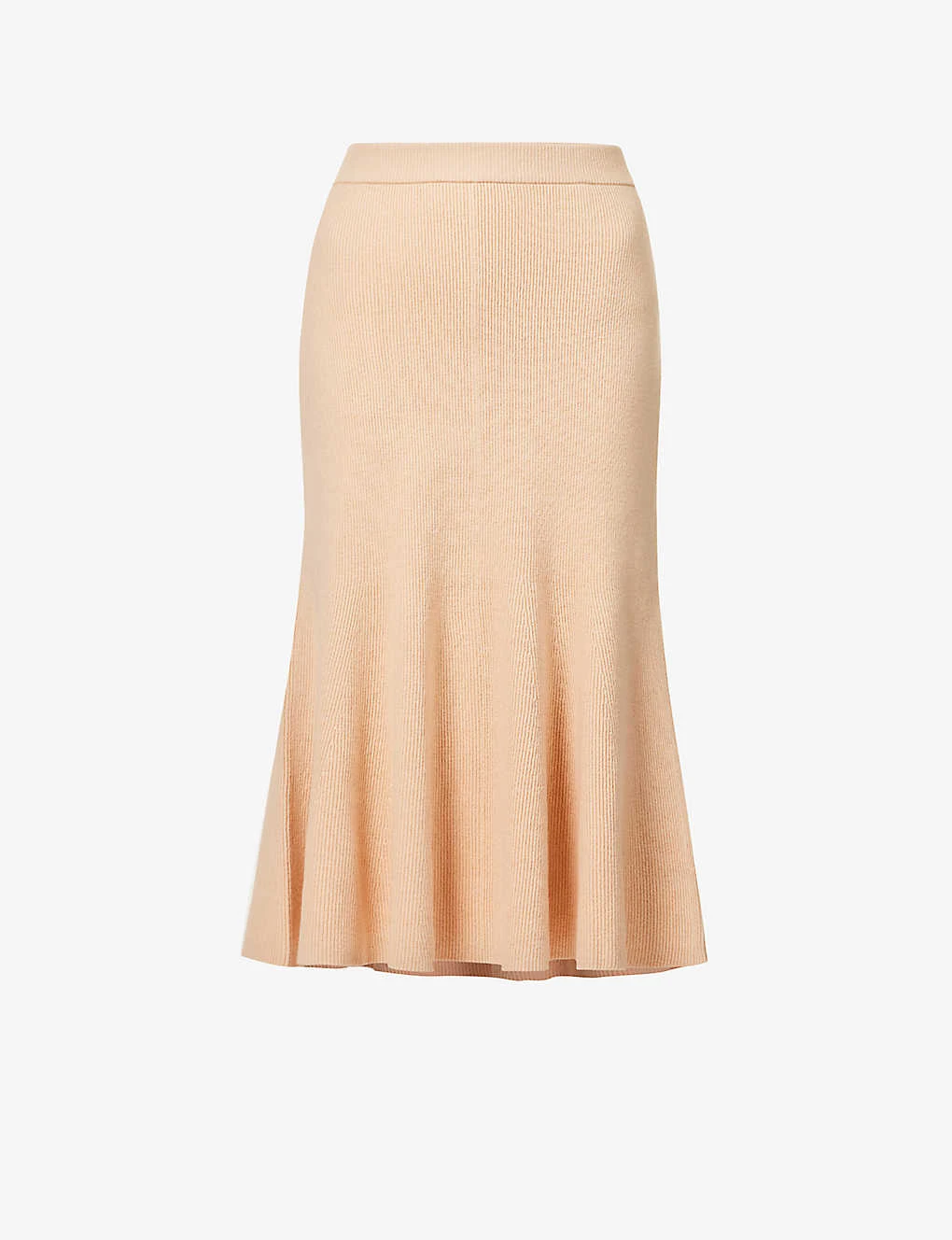 Joseph Flared Cotton And Wool-blend Knitted Midi Skirt 1 Joseph Flared Cotton And Wool-blend Knitted Midi Skirt