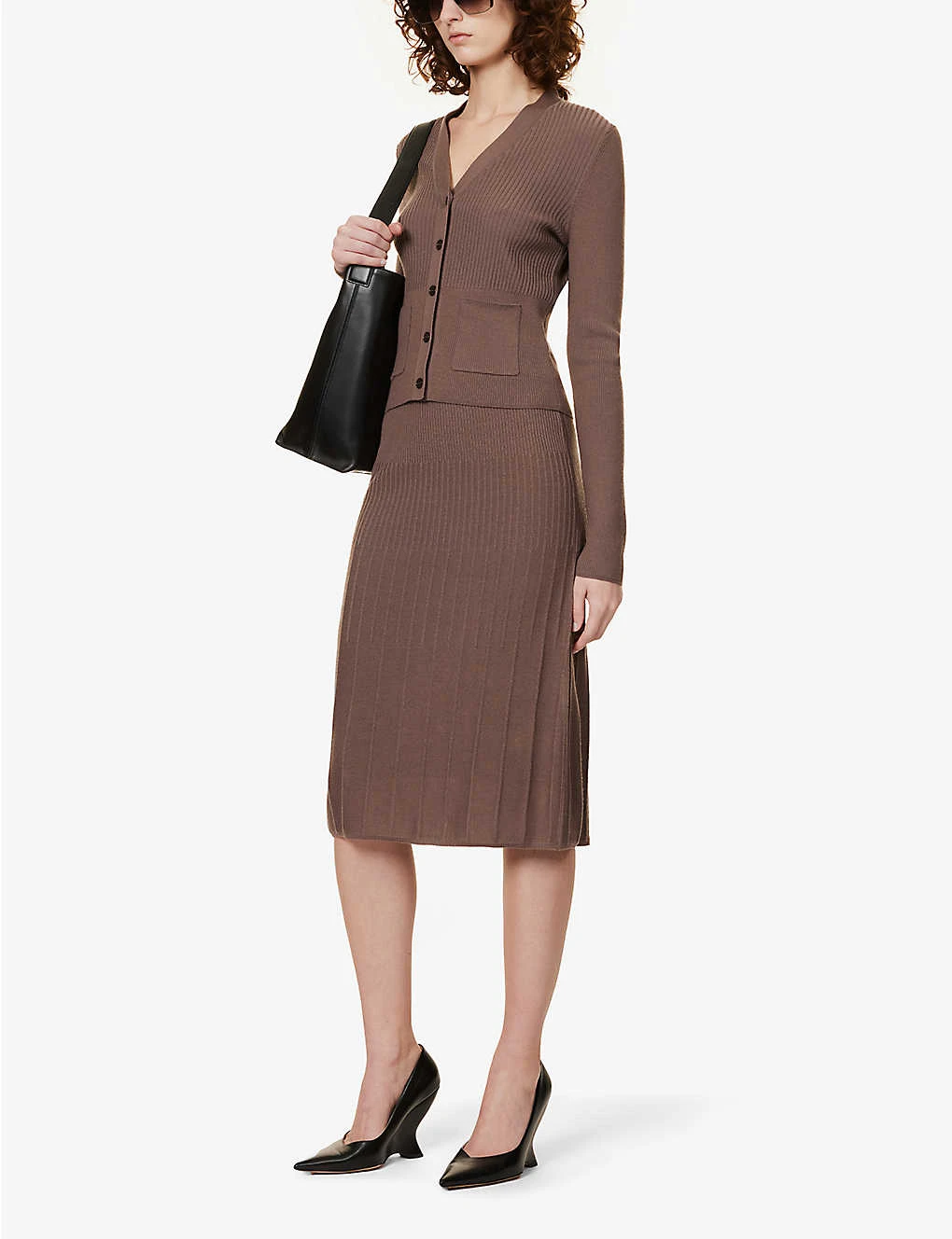 Joseph Ribbed Flared-hem Wool Knitted Midi Skirt 2 Joseph Ribbed Flared-hem Wool Knitted Midi Skirt - Image 2