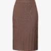 Joseph Ribbed Flared-hem Wool Knitted Midi Skirt