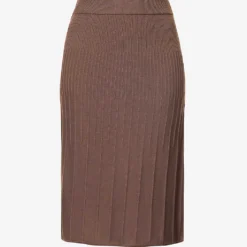 Joseph Ribbed Flared-hem Wool Knitted Midi Skirt