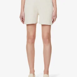Joseph Relaxed-fit Mid-rise Silk-blend Knitted Shorts -Outlet Pique Style Store R04095459 IVORY ALT02