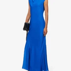 TOVE Erin Cowl-neck Stretch-silk Maxi Dress -Outlet Pique Style Store R04096551 DEEPESTBLUE ALT01