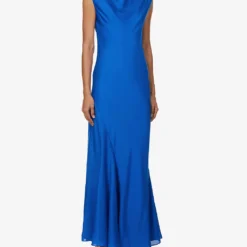 TOVE Erin Cowl-neck Stretch-silk Maxi Dress -Outlet Pique Style Store R04096551 DEEPESTBLUE ALT02