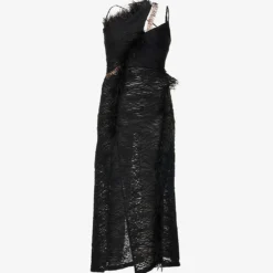 Coco Faux Feather-trim Stretch-woven Midi Dress