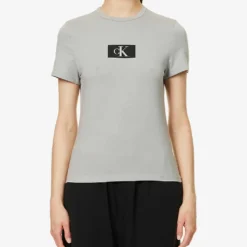 Calvin Klein 1996 Brand-patch Cotton And Recycled-cotton T-shirt 7 Calvin Klein 1996 Brand-patch Cotton And Recycled-cotton T-shirt -Outlet Pique Style Store R04096769 GREYHEATHER ALT02