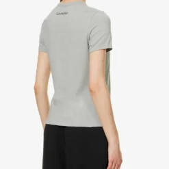 Calvin Klein 1996 Brand-patch Cotton And Recycled-cotton T-shirt 8 Calvin Klein 1996 Brand-patch Cotton And Recycled-cotton T-shirt -Outlet Pique Style Store R04096769 GREYHEATHER ALT03