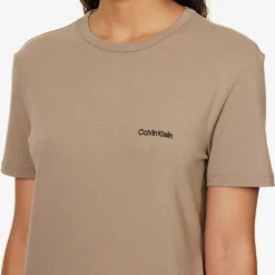 Calvin Klein Logo-embroidered Short-sleeved Stretch-cotton And Recycled-polyester T-shirt -Outlet Pique Style Store R04097695 NATURALGRAY ALT04