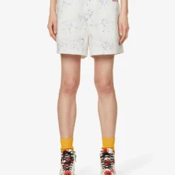 Yoshitomo Nara X Stella McCartney Graphic-print Cotton-poplin Shorts -Outlet Pique Style Store R04099325 MULTICOLOR ALT02