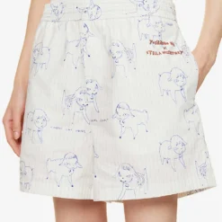 Yoshitomo Nara X Stella McCartney Graphic-print Cotton-poplin Shorts -Outlet Pique Style Store R04099325 MULTICOLOR ALT04