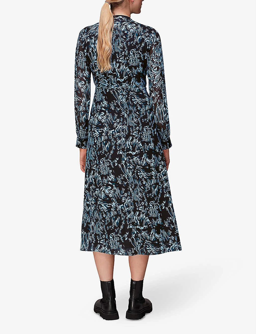 Whistles Button-fastened Tiger-print Woven Midi Dress 4 Whistles Button-fastened Tiger-print Woven Midi Dress - Image 4