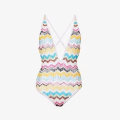 Missoni Chevron-knit V-neck Swimsuit