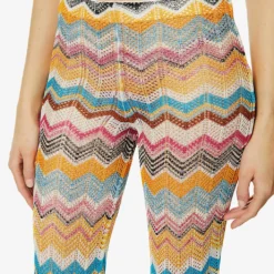 Missoni Chevron-print Mid-rise Straight-leg Knitted Trousers -Outlet Pique Style Store R04100167 BT004RMULTICHEVRON ALT04