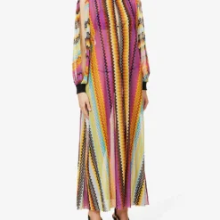 Missoni Zig Zag-print Semi-sheer Stretch-woven Kaftan -Outlet Pique Style Store R04100188 BK023KMULTICOLOR ALT02