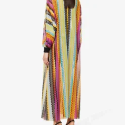 Missoni Zig Zag-print Semi-sheer Stretch-woven Kaftan -Outlet Pique Style Store R04100188 BK023KMULTICOLOR ALT03