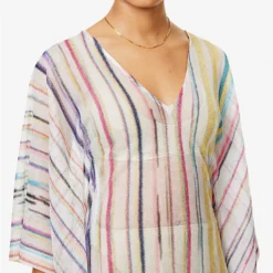 Missoni Irregular-striped V-neck Knitted Mini Dress -Outlet Pique Style Store R04100194 KRG009RRESORTMULTICOL ALT04