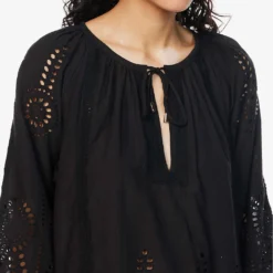 Melissa Odabash Ashley Scalloped-hem Cotton Cover-up -Outlet Pique Style Store R04100763 BLACK ALT04