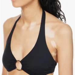 Melissa Odabash Brussels Ring-embellished Halter-neck Bikini Top -Outlet Pique Style Store R04100767 BLACK ALT04