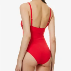Melissa Odabash Lisbon Bow-embellished Swimsuit -Outlet Pique Style Store R04100770 RED ALT03