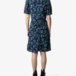 Zadig & Voltaire Rixe Floral-print Silk Mini Dress -Outlet Pique Style Store R04101045 NOIR ALT03