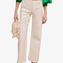 Maje Wide-leg High-rise Jeans 6 Maje Wide-leg High-rise Jeans -Outlet Pique Style Store R04101484 BLANC ALT02